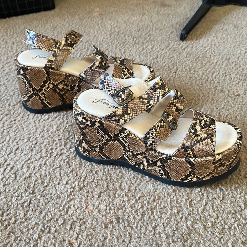 Free People Snake Print Sandals - image 1